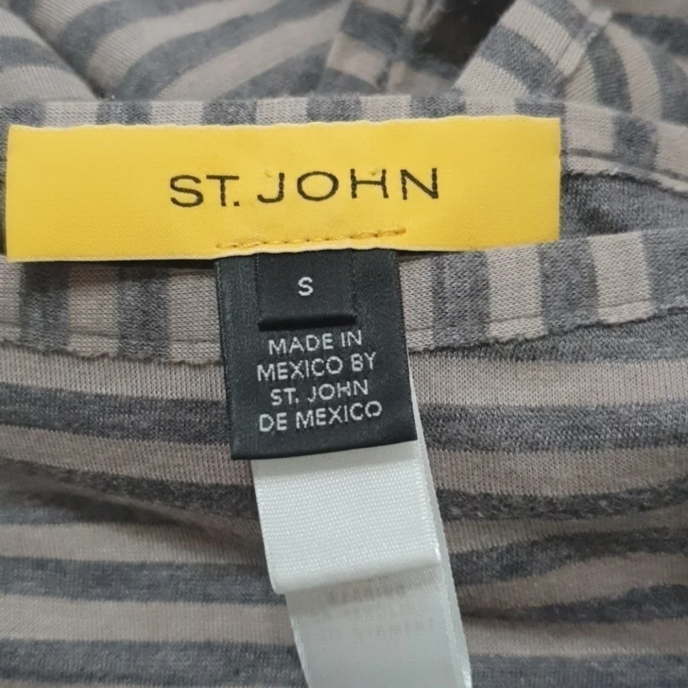 St. John Tan Stripe Top and Sweater Set
